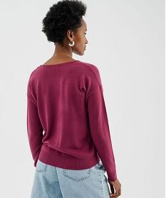 pull en maille fine a effet plastron femme rose pullsI833301_3