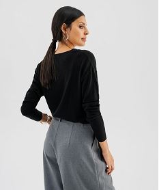 pull col v en fine maille fluide femme noir standard pullsI834101_3