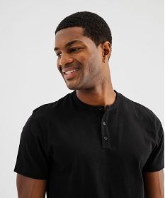 tee-shirt manches courtes col tunisien homme noir standard tee-shirtsI838301_2