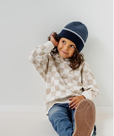 GEMO Sweat à capuche en molleton imprimé garçon Beige