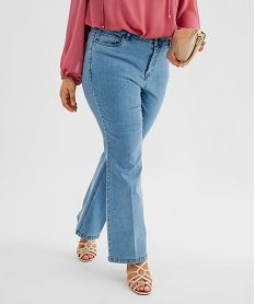 GEMO Jean Flare extensible taille normale femme grande taille Bleu