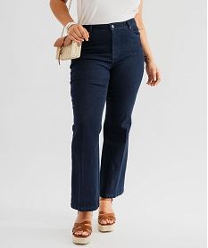 GEMO Jean Flare extensible taille normale femme grande taille Bleu