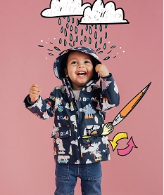 GEMO Imperméable à capuche et doublure polaire bébé Bleu