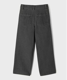 jean wide leg a pinces avec taille ajustable fille gris standard jeansI844301_4
