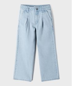 jean wide leg a pinces avec taille ajustable fille bleu jeansI844501_4