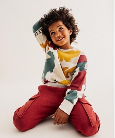 GEMO Sweat en molleton doux imprimé dinosaures all over garçon Beige