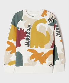 sweat en molleton doux imprime dinosaures all over garcon beige sweatsI845901_2