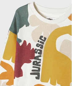 sweat en molleton doux imprime dinosaures all over garcon beige sweatsI845901_3
