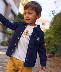 GEMO Ensemble 2 pièces bébé garçon : tee-shirt et chemise - LuluCastagnette Bleu