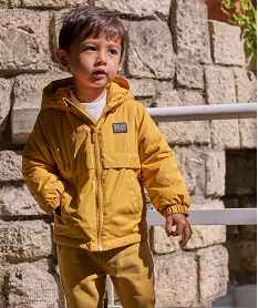 GEMO Blouson imperméable à capuche doublé polaire bébé garçon - LuluCastagnette Jaune