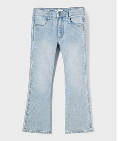GEMO Jean flare à taille réglable en denim extensible fille Bleu