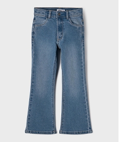 GEMO Jean flare à taille réglable en denim extensible fille bleu stone