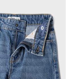 jean straight a taille reglable en denim 100 coton fille bleu vif jeansI848801_3