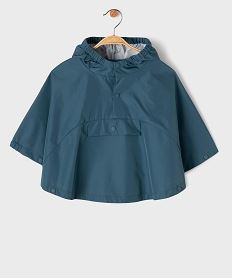 GEMO Imperméable pliable forme cape à capuche bébé bleu standard