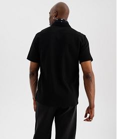 chemise manches courtes en maille fantaisie avec col cubain homme noir standard chemise manches courtesI849801_3