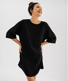 GEMO Robe en maille texturée femme noir standard