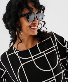 blouse manches 34 en maille fluide a pois femme noir blousesI852001_2