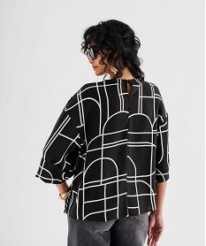 blouse manches 34 en maille fluide a pois femme noir blousesI852001_3