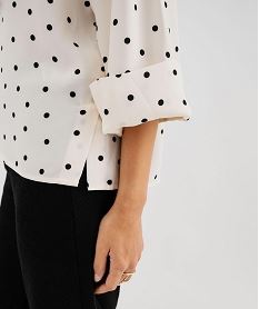 blouse manches 34 en maille fluide a pois femme beige blousesI852201_2