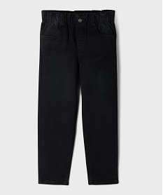 GEMO Jean large avec taille froncée élastique ajustable fille noir standard