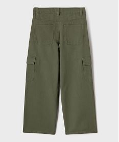 pantalon cargo large en coton uni fille kaki standard pantalonsI856301_3