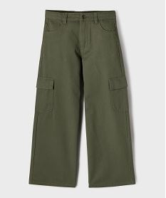 pantalon cargo large en coton uni fille kaki standard pantalonsI856301_4