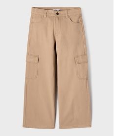 pantalon cargo large en coton uni fille beige standard pantalonsI856501_4