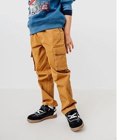 GEMO Pantalon cargo avec taille élastique garçon Brun