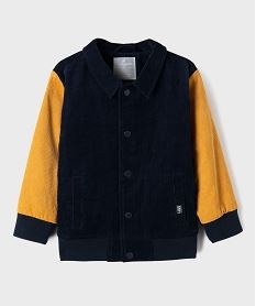 GEMO Blouson bicolore en velours côtelé garçon - LuluCastagnette Bleu