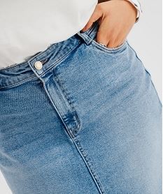 jupe longue en jean fendue sur l’avant femme grande taille bleuI859501_2