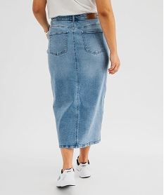 jupe longue en jean fendue sur l’avant femme grande taille bleuI859501_3