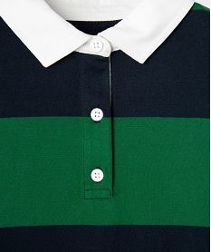 polo manches longues a rayures coupe courte fille vert tee-shirtsI859701_3