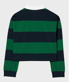 polo manches longues a rayures coupe courte fille vert tee-shirtsI859701_4