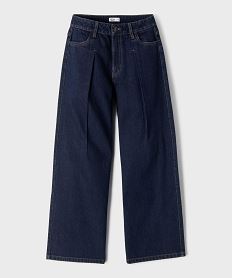 GEMO Jean wide leg à pinces avec taille ajustable fille bleu standard
