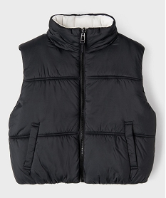 GEMO Doudoune sans manches réversible fille noir standard