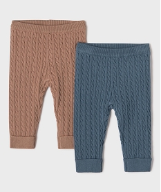 GEMO Pantalon en maille torsadée bébé (lot de 2) Bleu