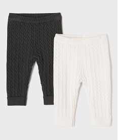 GEMO Pantalon en maille torsadée bébé (lot de 2) Gris