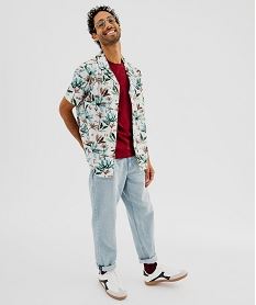 tee-shirt a manches courtes et col rond homme rougeI861701_4
