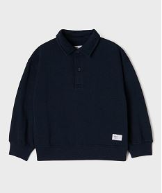 GEMO Sweat avec col polo garçon Bleu