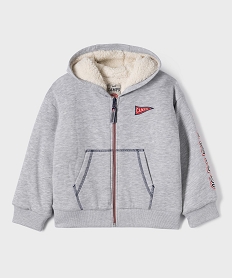 GEMO Sweat zippé à capuche avec doublure sherpa garçon - Camps United gris standard