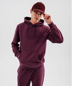 GEMO Sweat à capuche intérieur molletonné homme Rouge