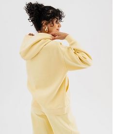 sweat a capuche en molleton uni femme jaune standard sweatsI866001_3
