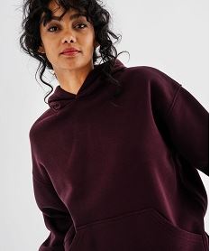 sweat a capuche en molleton uni femme rouge sweatsI866201_2