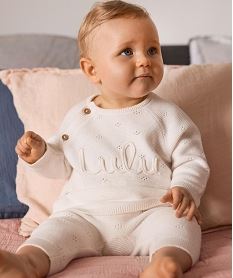 GEMO Ensemble 2 pièces en maille bébé fille brassière et pantalon - LuluCastagnette Beige
