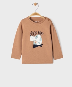 GEMO Tee-shirt manches longues avec motif animal bébé garçon marron standard