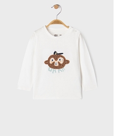 GEMO Tee-shirt manches longues avec motif animal bébé garçon Blanc