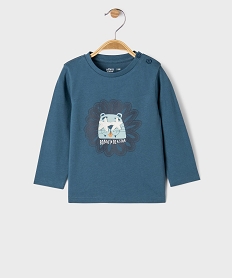 GEMO Tee-shirt manches longues avec motif animal bébé garçon bleu standard