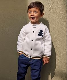 GEMO Gilet sweat avec finitions tricolores bébé garçon - LuluCastagnette Blanc