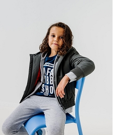 GEMO Blouson à capuche finement matelassé garçon kaki standard
