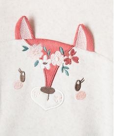 pyjama 2 pieces en velours avec motif biche brode bebe fille beigeI873501_3